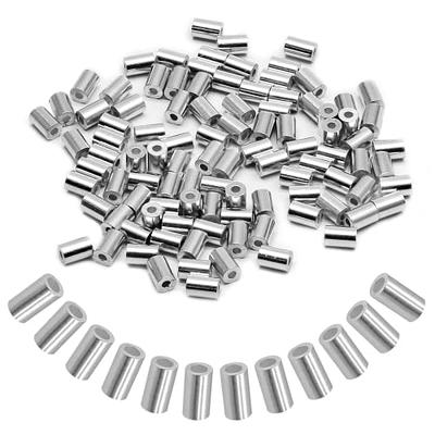 Rompin 100pcs/lot White Round Real Aluminum Tube Wire Pipe Crimp