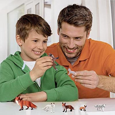 SIENON 8Pcs Fox Toy Figures Arctic Fox and Red Foxes Figurines Set