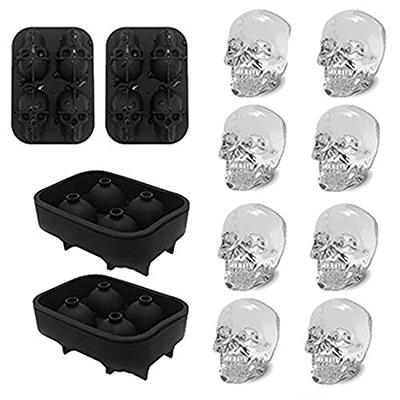 Ice Cube Tray 3D Skull Ice Mold-2Pack Easy Release Silicone mold 8 Cute and  Funny Ice Skull for Whiskey Cocktails and Juice Beverages Black Ice Mold/S  - Yahoo Shopping