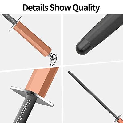 10/12'' Professional Chef Knife Sharpener Rod Diamond Sharpening Stick  Honing Steel For Kitchen Knife And Stainless Steel Knives