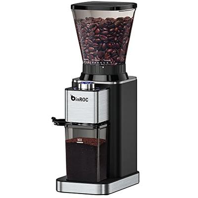 binROC Conical Burr Coffee Grinder with 48 Grind Settings, Anti-static  Adjustable Electric Coffee Bean Grinder for 2-12 Cups (Black) - Yahoo  Shopping