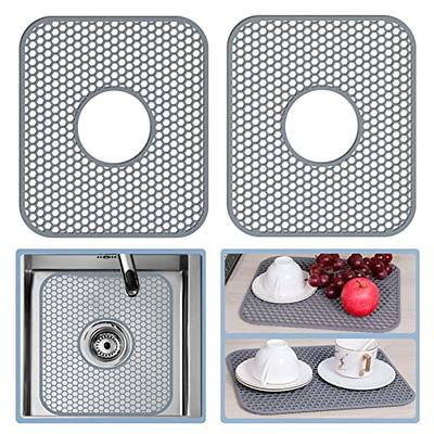 Silicone Sink Protector Mat 24.8x13, Single Bowl Sink Protectors for  Kitchen Sink Tray, Center Drain Kitchen Sink Mat for Bottom of Sink Liner,  Sink