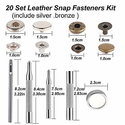 40PCS Snap Fastener Kit Tool, Marine Grade Stainless Steel, Press