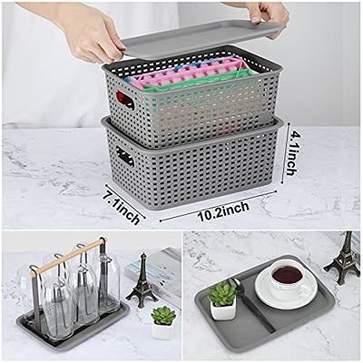 Sanno Freezer Baskets Farmhouse Organizer Wire Metal Storage Bins Large Organizer Durable Metal Basket Pantry Organizer for Kitchen Cabinets, Pantry