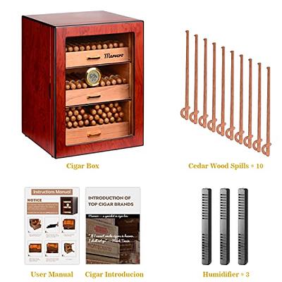  Cigar Humidor, Wood Cigar Humidor, Cabinet Portable Cigar Case, Luxury  Cigar Humidor Cabinet with Accurate Digital Hygrometer and Humidifier,  Spanish Cedar Lined Cigar Box, Can Hold 100 Cigars : Health 