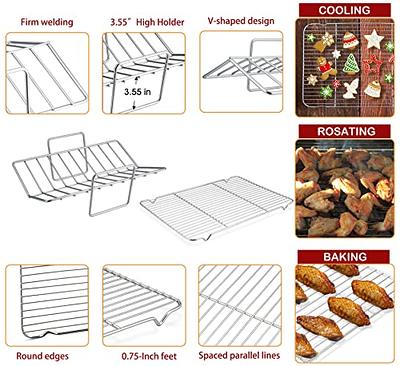 P&P CHEF Cooling Rack Set for Baking Cooking Roasting Oven Use, 4-Piece  Stainless Steel Grill Racks, Fit Various Size Cookie Sheets - Oven 