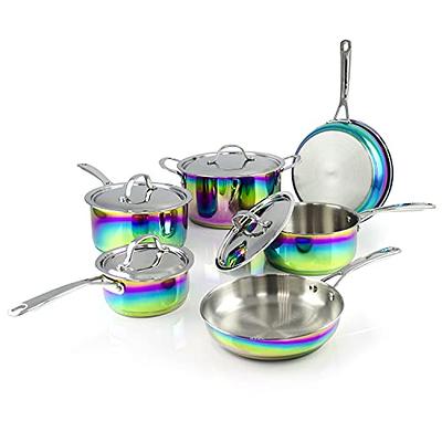 The Magical Kitchen Collection - Iridescent Rainbow Cookware Set - Premium Heavy  Duty Stainless Steel and Titanium Pots & Pans Set - Rust Proof, Induction  Stove & Oven-Safe (10 Piece) - Yahoo Shopping