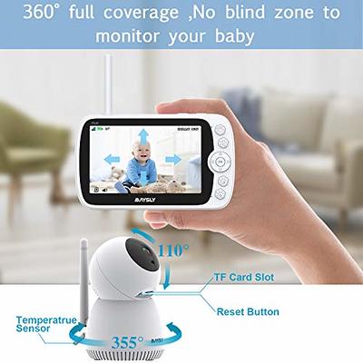  HelloBaby Monitor with 29Hour Battery Life and 4 IPS Screen,  No WiFi, Video Baby Monitor with Camera and Audio 1000ft Long Rang Auto  Night Vision 2 Way Audio Temperature VOX Mode