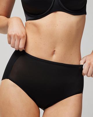 Women's No Show Microfiber Modern Brief Underwear in Black size