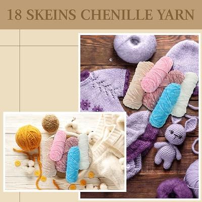 4 PCS 400g Soft Chenille Yarn Velvet Yarn for Crocheting,Fluffy Yarn for  Knitting and Crochet DIY Craft,Warm Yarn for Blanket Bag Hat Scarve Clothe