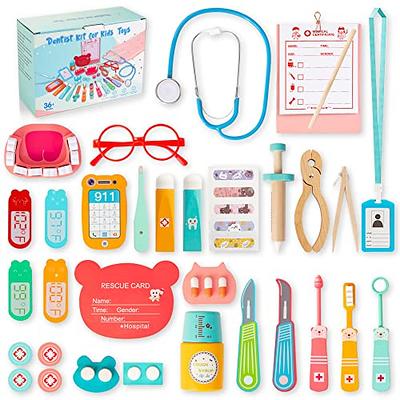 CARSTY Medical Toy Doctor Kit for Kids Toddler Dentist Playset-15 Medical  Equipment with Medical Table Doctor Checkup Pretend Play Set 