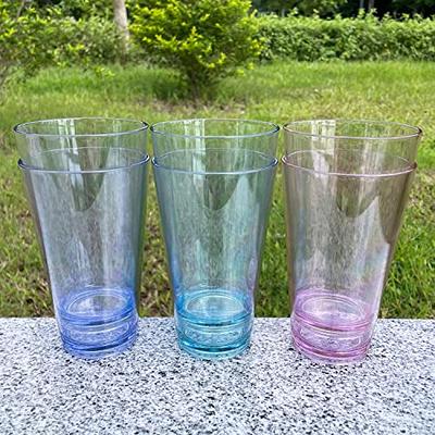 Reusable Plastic Cups Tumblers Drinking Glasses Set of 4 - 20 oz Assorted  Colors Break Resistant Dishwasher Safe Drinking Stacking Water Glasses Cups