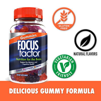 Focus Factor Gummies, 60 Count - Brain Health Supplement with  Phosphatidylserine, Bacopa, Huperzine - Yahoo Shopping