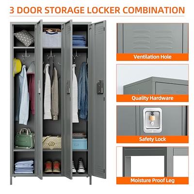 6-Shelf Metal Locker Storage Cabinet, 47.3 in. Employees Locker with  Shelves and 6 Lockable Doors for Home, School, Gym