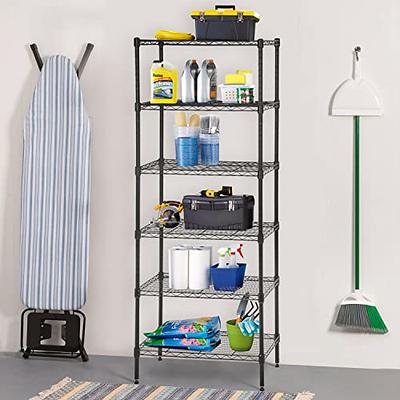 YYkokocat 6-Tier Adjustable Storage Shelves Heavy Duty Wire Shelving Unit  with Wheels 2100Lb Metal Layer