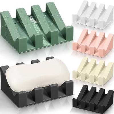 Silicone Soap Dishes with Draining Bathroom Bar Soap Holder for