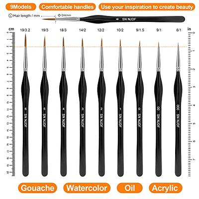 SN NJDF Fine Detail Paint Brushes Set for Tiny Tip Acrylic and Watercolor  Painting - Professional Artist Supplies for Warhammer 40k Miniatures and  Face Sculpting - Ultra Thin, Extra Fine - Yahoo Shopping