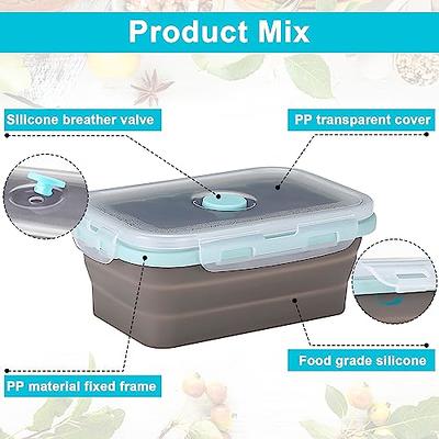 Silicone Collapsible Container with Silicone Lid, Oven, Microwave,  Dishwasher, Freezer Safe, Rectangle