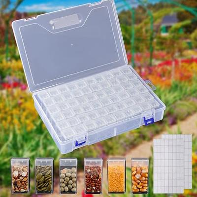  GLOCHYRA Seed Storage Box Garden Seed Packet Storage Organizer  Seed Box with dividers, Comes with 10 Seed envelopes, 10 Plant Labels :  Patio, Lawn & Garden