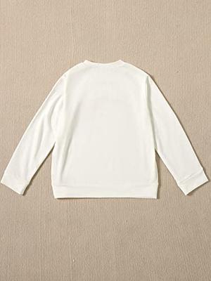 Milumia Girl's Letter Graphic Drop Shoulder Sweatshirt Lightweigh