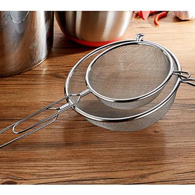 RJ Legend 304 Stainless Steel Pasta Strainer, Mesh Strainer, Oil Skimmer