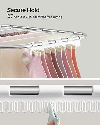 SONGMICS Clothes Drying Rack, with Bonus Sock Clips, Stainless Steel  Gullwing