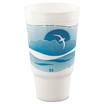 DART Horizon 32 oz. Teal/White Disposable Foam Cups Hot/Cold Drinks (16/Bag  25 Bags/Carton), White/Teal - Yahoo Shopping