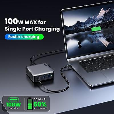 USB C Charger 200W USB C Charging Station 6-Port Fast Charger 100W