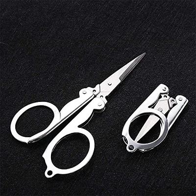 Portable Stainless Folding Pocket Scissors Cutter for Travel Crafts  Emergency