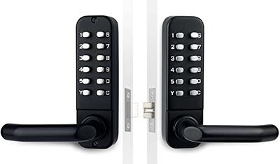 TEEHO Keyless Entry Keypad Smart Electronic Deadbolt Door Lock with Door  Knobs Handles for Front Door in Satin Nickel Finish 