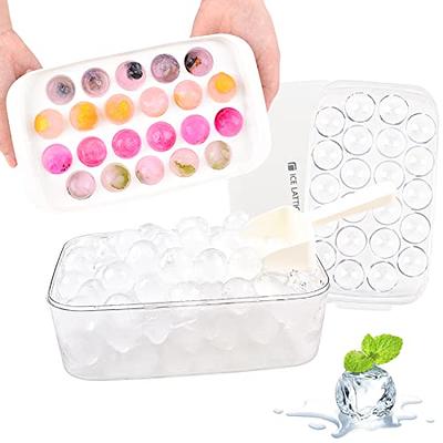 Round Ice Cube Tray with Lid Ice Ball Maker Mold for Freezer with Container  Mini Circle Ice Cube 