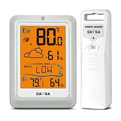 BAYGA Indoor Outdoor Thermometer Wireless Digital Hygrometer, High  Precision Temperature Humidity Gauge Monitor with 330ft Range Remote Sensor,  Backlight Room Thermometer with Outdoor Index - Yahoo Shopping