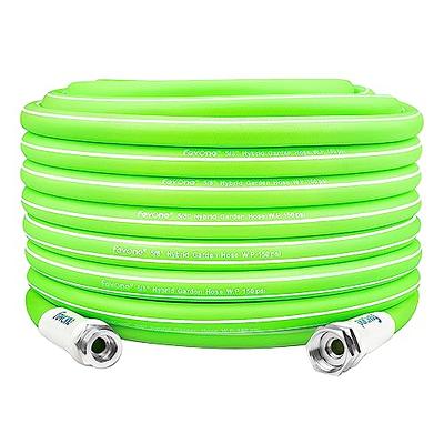 Fevone Garden Hose 100 ft x 5/8, Drinking Water Safe, Heavy Duty Water Hose,  Flexible and Lightweight, Hybrid Hose Kink Free, Easy to Coil, Solid  Aluminum Fittings - No Leak - Yahoo Shopping