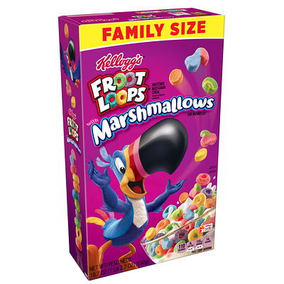 Willy Wonka Froot Loops Cold Breakfast Cereal, Turns Milk Berry-licious,  Breakfast Snacks, Berry-licious, 7.8oz Box (1 Box)