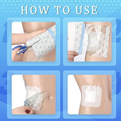 Nuanchu 3 Pieces Silicone Foam Dressing 4 x 12 Inches Bordered Silicone  Bandages Adhesive Foam Dressings Silicone Waterproof Bandages for Shower