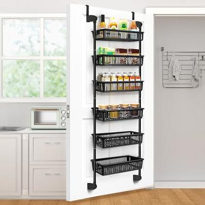 Zitaloken Over The Door Pantry Organizer, 4 Tiers Hanging Spice Rack with  Adjustable and Foldable Metal Wire Basket, Pantry Door Organization and