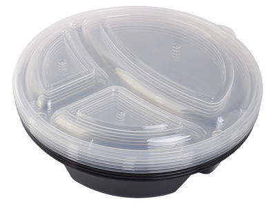 Mainstays 28 oz. Meal Prep Black Container with Clear Lid, 50 Pack