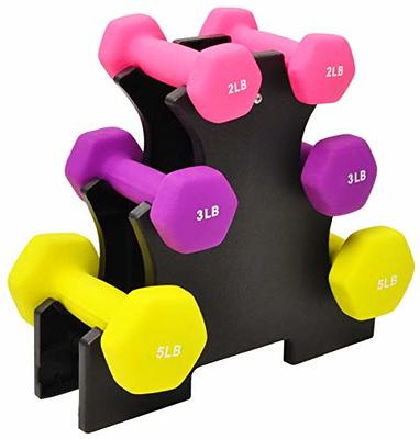  Set of 2 each 5 lb Green Neoprene Coated Dumbbells