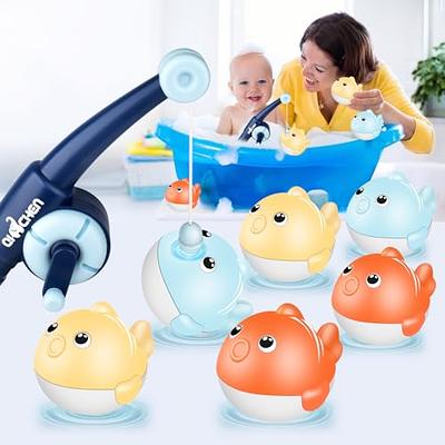 2024 Baby Bath Toys, No Mold Fishing Playset With Clockwork Bath
