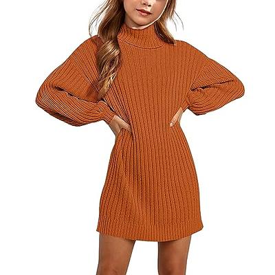 SHEIN Girls Turtle Neck Cable Knit Belted Sweater Dress | SHEIN IN