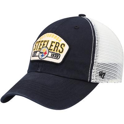 '47 Brown/Natural Pittsburgh Steelers Oil Cloth Trucker Clean Up Adjustable Hat