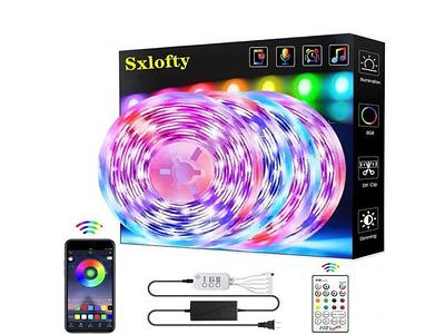 Nexillumi 100 ft LED Lights for Bedroom with Remote Color Changing LED  Strip Lights