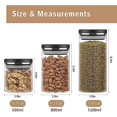 TrendPlain Air Tight Containers for Food - Pop Up High - Grade Borosilicate  Glass Container with Stackable Lids - Storage Containers for Pantry,  Cereal, Coffee, Rice, Flour 41 Oz / 1200 ML, Black - Yahoo Shopping