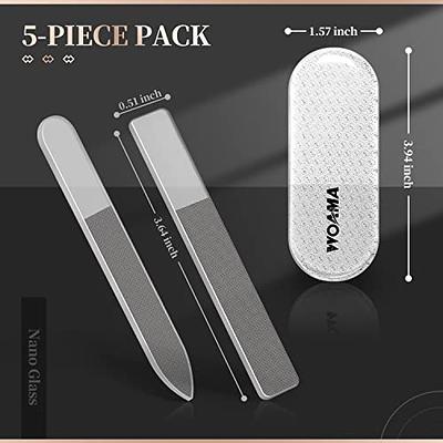  5 Pcs Glass Foot File Set Include 2 Crystal Glass Nail File 1  Cuticle Pusher 1 Glass Foot File 1 Nano Nail Shiner Nails Buffer Polisher  Callus Remover Foot Rasp