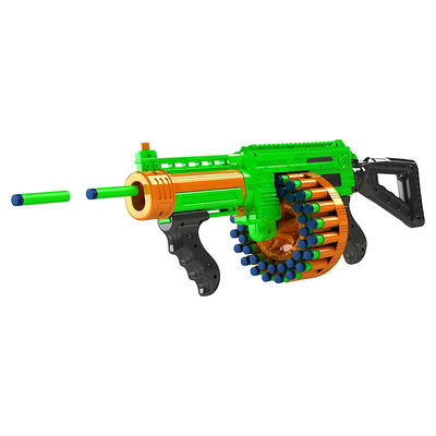 NERF Zombie Strike Ghoulgrinder Blaster -- Rotating 10-Dart Wheel, 10  Official Zombie Strike Elite Darts -- for Kids, Teens, Adults 