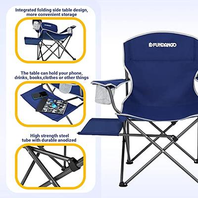 Tangkula Loveseat Camping Chair, Folding Camp Chair with Padded Seat, 2  Storage Pockets, Carrying Bag, Oversized Double Lawn Chair for Fishing  Picnic