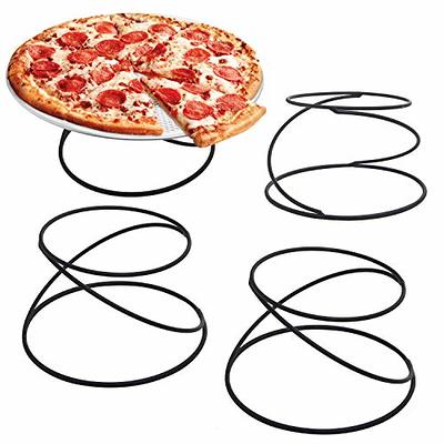 Tabletop Black Metal Pizza Pan Riser Stands, Food Platter Tray