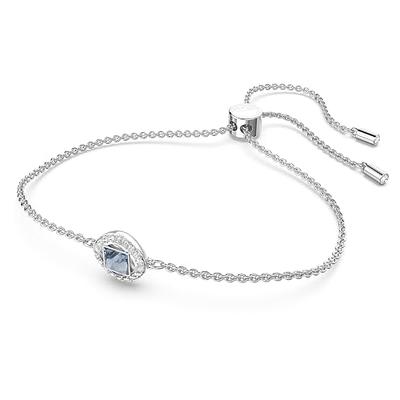 SWAROVSKI Angelic Square Bracelet, Square Cut Blue Crystal on a