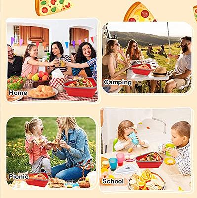  Pizza Storage Container Collapsible with Cutter, Organize and  save space with our Adjustable Pizza Slice Container, complete with 5  microwavable serving trays BPA-free, microwave & dishwasher safe : Home &  Kitchen