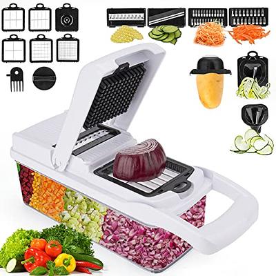 Badelite Multi-Function Vegetable Chopper Onion Micer Chopper 12 in 1 Pro  Veggie Slicer Dicer Cutter with Container for Potatoes, Tomatoes, Zucchini